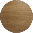 BESTANO 39” Round Solid Wood Dining Table for 4-5 People, Modern Pedestal Dining Kitchen Table, Farmhouse Small Wood Dining Table for Kitchen Easy Assemble, Saving Space, Brown