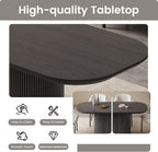 86.61" Oval Modern Dining Table Set for 6, Dining Room Tables with 6 Chairs for Kitchen, Living Room, 7 Piece Kitchen Tables 6 Seaters Dinner Table Set, Black
