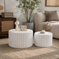 Modern Round Nesting Coffee Table Set of 2, Side Tables for Living Room