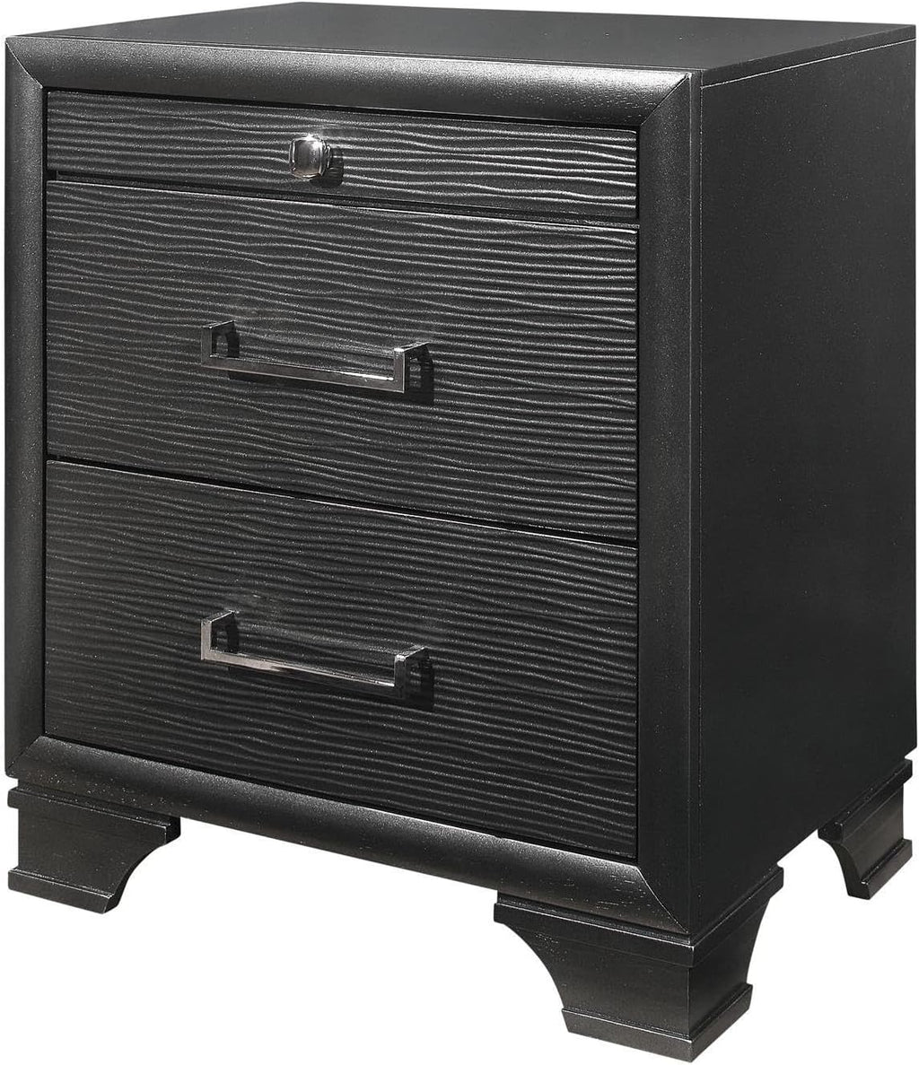 Grey Nightstand with 2-Drawer,for Small Spaces