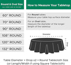 Biscaynebay Round Christmas Tablecloths 60" for Round Tables diameters from 28" to 48", Hunter Green Fabric Water Resistant Folding Table Covers Washable for Dining, Kitchen, Wedding, Parties
