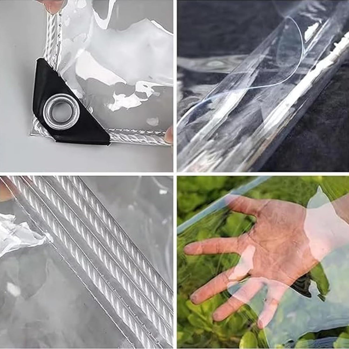 4' X 6' Clear Tarps Heavy Duty Waterproof PVC Vinyl 14 Mil Thick, Glass Tarpaulin with Metal Grommets, Protects Against Water, Tear, Cold Weather Resistan for Greenhouse Balcony Garden