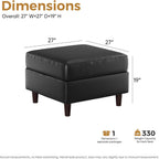 ABCASA Sofa Modular Sectional Faux Leather Sectional Sofa Module Black