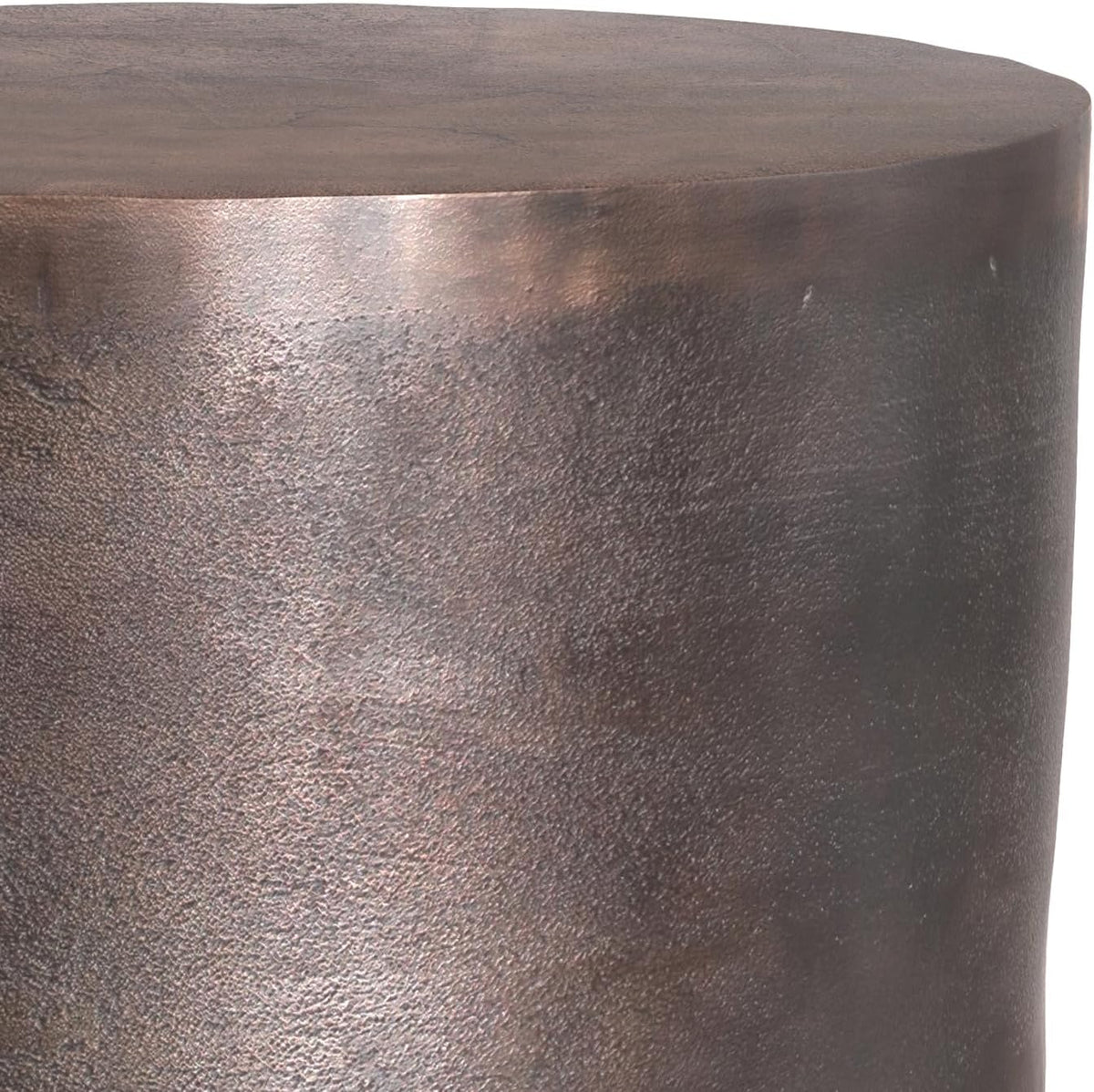 SIMPLIHOME Morris Metal Table - 17 inch Wide Cast Aluminum Round Accent Table in Antique Copper, Industrial Side or End Table for Living Room, Bedroom or Entryway with Handcrafted Finish, Assembled
