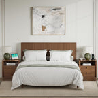 FORTUNETEC 19.6" Nightstand with Charging Station, Dark Walnut