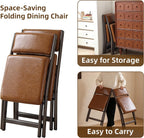 Folding Chairs with Cushion 2 Pack, High-Resilience Foam, Yellowish-brown | 450LBS Capacity, 2-Inch Thick Cushion, 4.7" Folded, Foldable Dining Chairs for Kitchen Dining Room Wedding Office Party