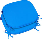 SleepMan Outdoor 17"x16" Chair Cushions with Ties Set of 2, Water Resistant All Weather U-Shape Seat Pads for Patio Garden Furniture Indoor Fade Resistant Patio Cushions (Sky Blue)