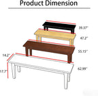 Wilk Wooden Entryway Bench, 39’’ Indoor End of Bed Bench, 100% Solid Oak Wood (Black)
