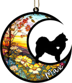 Personalized Dog Memorial, Custom Name Samoyed Dog Christmas Ornament with Name, Custom Breeds, Pet Loss Light Catcher, Gifts for Lovers Loss of Pet Sympathy on Mothers Day Christmas