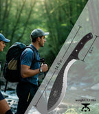 JXE JXO Machete, 14.5" Full Tang Machete for Cutting Trees Heavy Duty, 3Cr13 Steel with Nylon Sheath for Yard Work, Bushcraft and Outdoor