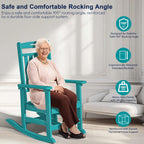 Plawdlik Oversized HDPE Outdoor Rocking Chair Set of 2, All-Weather, Aruba | Heavy Duty Patio Rockers with High Back, Extra Large & Extra Wide, Supports up to 380lbs, Perfect for Porch, Lawn, Garden