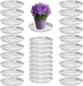 30 Packs 6 Inches Clear Plant Saucers for Indoor Outdoor Use Heavy Duty Plastic Plant Trays for Planter Bulk Flower Pot Drip Trays to Catch Water, 4 to 20 Inch