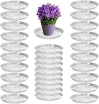 30 Packs 6 Inches Clear Plant Saucers for Indoor Outdoor Use Heavy Duty Plastic Plant Trays for Planter Bulk Flower Pot Drip Trays to Catch Water, 4 to 20 Inch
