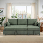 Ball & Cast 86" Sectional Sleeper Sofa Bed Pull Out Couches for Living Room | L Shaped Convertible Pull Out Sofa Bed with Reversible Storage Chaise and Side Pocket, 3-Seat Sofa for Small Space Apartment