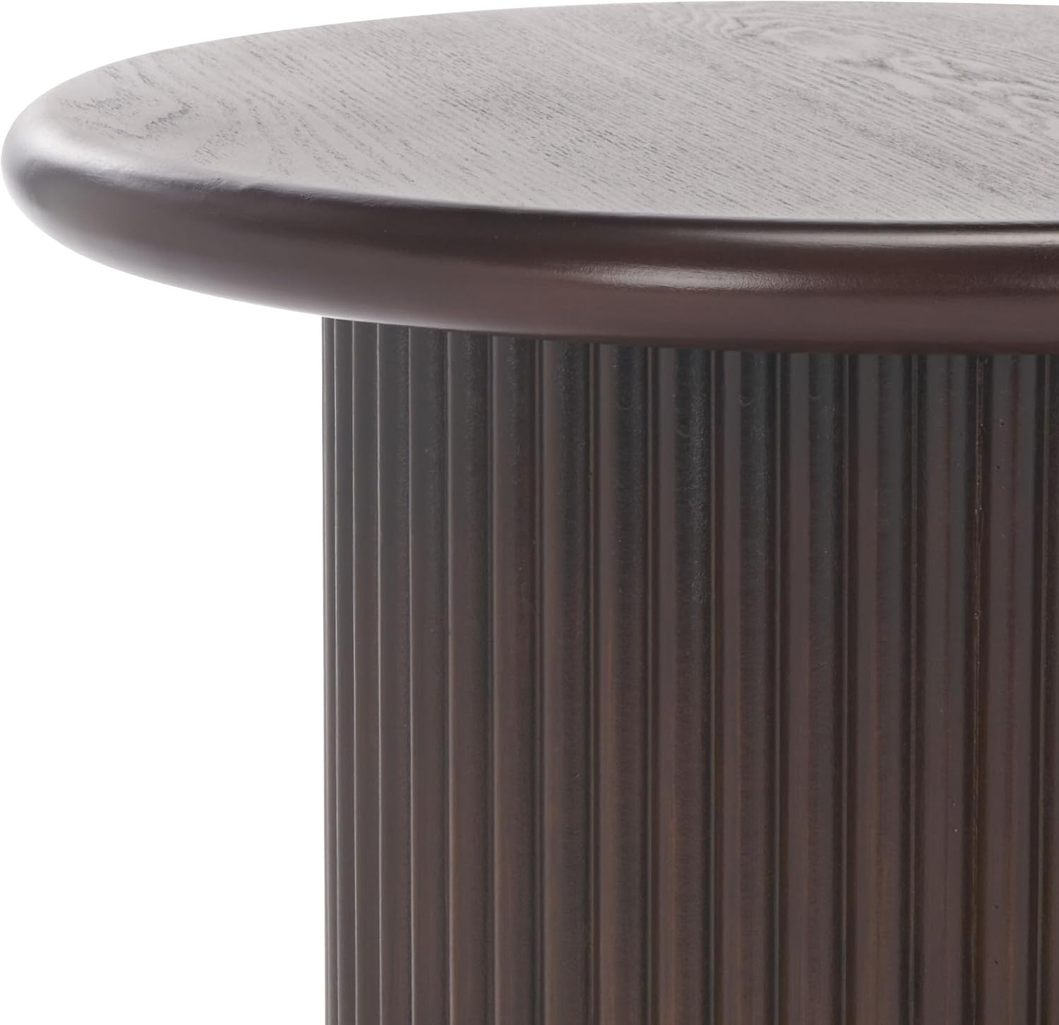 SAFAVIEH Home Collection Agami Dark Brown Round Top Pedestal End Table (Fully Assembled)