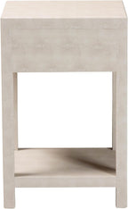 Baxton Studio Dansby Modern Beige Faux Shagreen 1-Drawer End Table