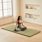 HAGiHARA Japanese Tatami Mat, Folding Rush Grass Floor Mattress | Extra Long Pile Plush Surface Creates a Soft and Cozy Home Space