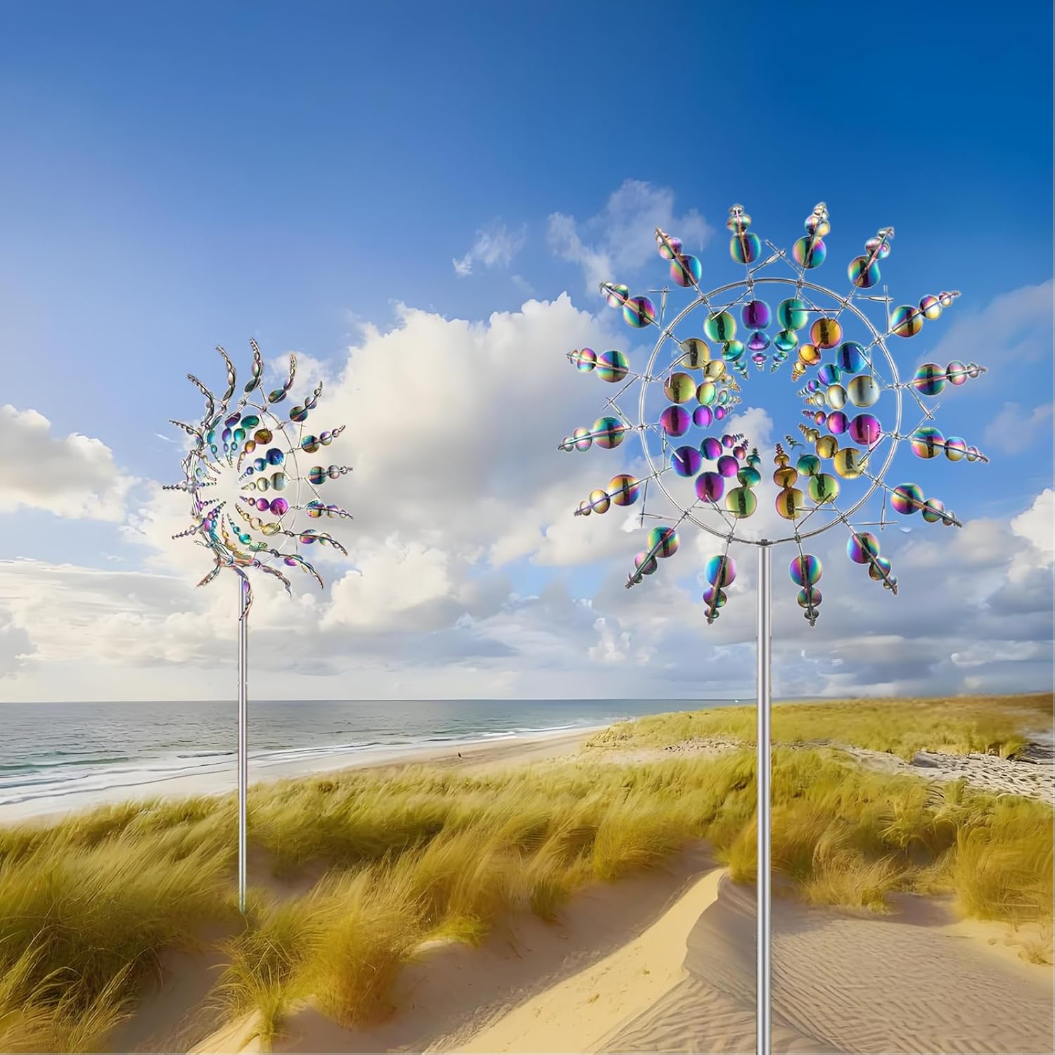 Windmill for Yard and Garden, Wind Spinner, Magical Metal Windmill for Backyards, 3D Wind Sculptures & Spinners Outdoor, Kinetic Garden Sunflower Wind Spinners (Colorful)