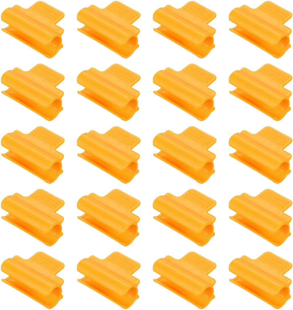uxcell Greenhouse Clamps for 5/8inch PVC Pipe, 20pcs Greenhouse Film Clamps Shading Net Rod Clip Garden Hoops for Row Cover, Greenhouse Plastic Sheeting(Orange)