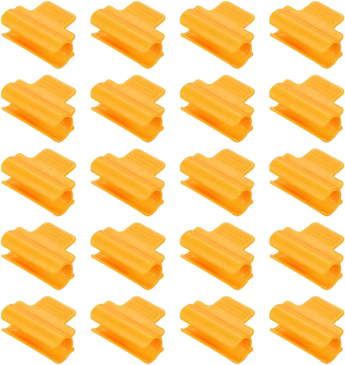 uxcell Greenhouse Clamps for 5/8inch PVC Pipe, 20pcs Greenhouse Film Clamps Shading Net Rod Clip Garden Hoops for Row Cover, Greenhouse Plastic Sheeting(Orange)