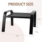 Outdoor Footstools All Weather Ottomans Solid Steel Frame Footrest Seat Side Table Black