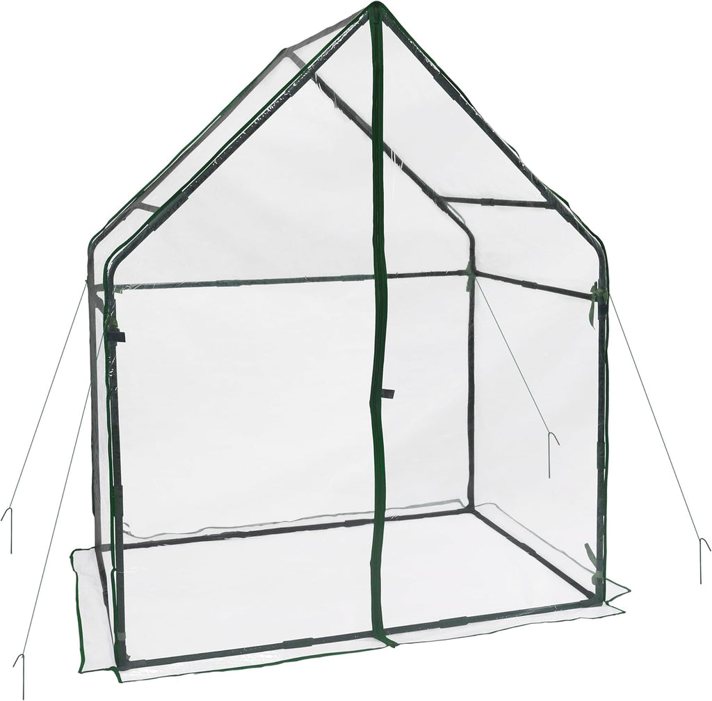 Gardzen Small Walk-in Greenhouse, Heavy Duty Portable Green House for Outside with Sturdy Frame & Clear Cover, Protects Plants from Cold, Rain, 36.2"(L) x53.3(W) x66.1(H)