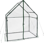 Gardzen Small Walk-in Greenhouse, Heavy Duty Portable Green House for Outside with Sturdy Frame & Clear Cover, Protects Plants from Cold, Rain, 36.2"(L) x53.3(W) x66.1(H)