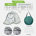 Pop up Greenhouse Tent Cover Plant House,Gardening Flower Sunshine Room with Mesh Windows,Backyard PE Cover for Cold Frost Protector with Stakes and Rope Guys (Mini Size 45″x22″)