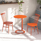 C-Shaped Round Side Table for Living Room, Bedroom, and Office - Metal Coffee and Bedside Table (Orange, 18.9 * 18.9 * 27.2in)