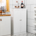 Tangkula Kitchen Pantry Cabinet, 17-Tier Buffet Sideboard with 2 Doors and 6 Adjustable Shelves, Kitchen Storage Cabinet, Space Saving Cupboard for Dining Room Living Room, 23 x 12 x 41 Inch (White)