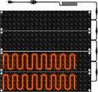 Riakrum 4 Pcs Heated Snow Melting Mats Outdoor, 10 x 48 in Winter Anti-Slip Heated Rubber Mat for Walkways Decks and Sidewalks, Snow and Ice Melting Pads Connection with 9.84 ft Power Cord