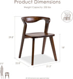 Furniture of America Nazaen III Mid-Century Modern Solid Wood 5-Piece Live Edge Dining Set – 82.5" Brown Table with Upholstered Chairs for Home Kitchen, Dinette, Rich Walnut