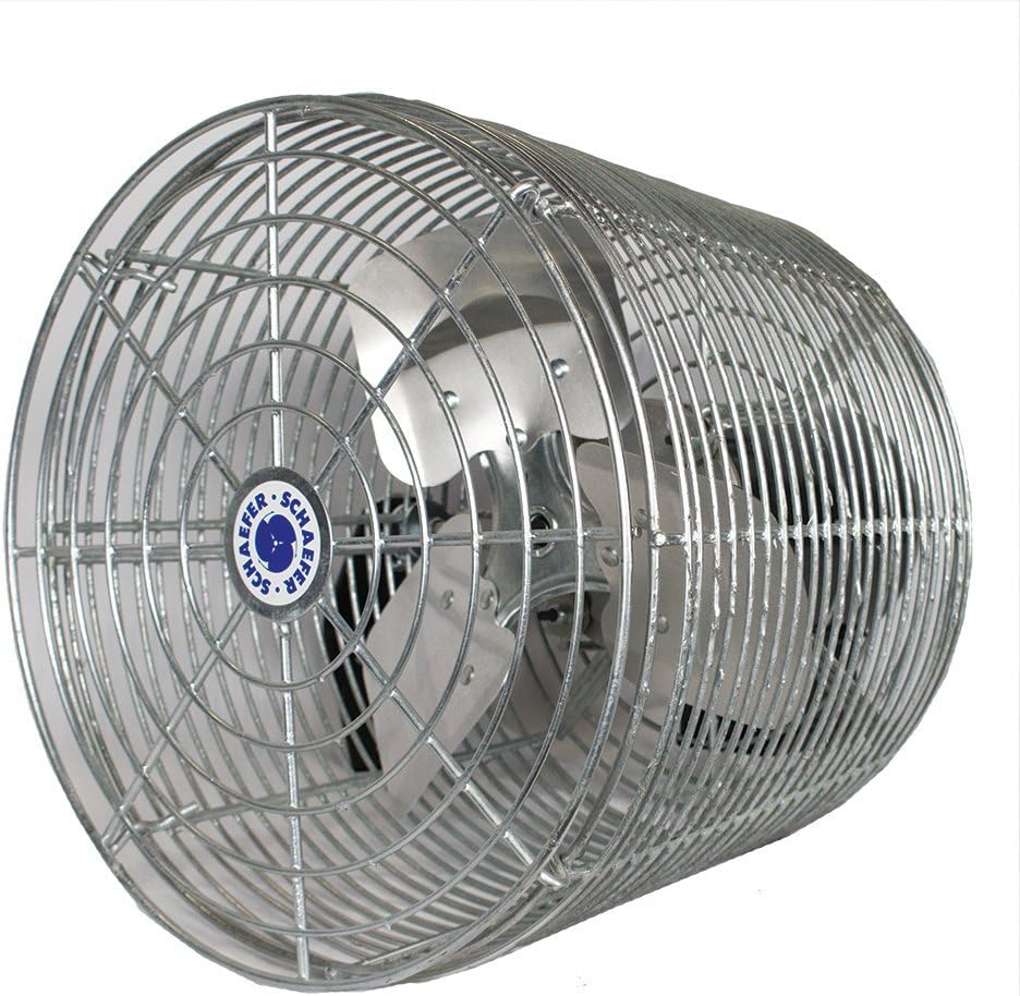 Schaefer VK12-GA VersaKool Air Circulator Fan, Ceiling Wall Mount & Aluminum Blade, 1470 CFM, 1/10 hp, Energy-Efficient Commercial Fan for Patio, Garage, Industrial & Workshop (Silver)