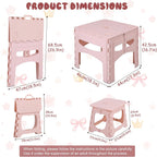 Kids Foldable Table and 2 Chairs Set, Portable Toddler Activity Table with Rounded Corners, PP Plastic Folding Picnic Set for Crafts, Snacks, Playroom, Patio, Indoor Outdoor Use