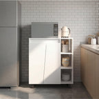 Tuhome Cesna Microwave Sideboard Kitchen Pantry Cabinet, 36.3" Freestanding Pantry Storage with 2 Doors, 5 Shelves & Appliance Surface, White Engineered Wood