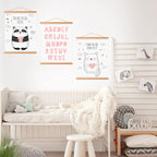 Magnetic Poster Hanger, 37x28 37x40 37x25 Poster Frame Wood Wooden Magnet Print Posters Dowel Scroll Hanger Hangers Hanging Kit for Walls Map Canvas Artwork (Teak Wood, 37")