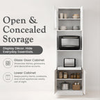 Kings Brand Furniture - Danbury Tall Kitchen Pantry, Microwave Storage Cabinet, White
