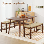 Giantex 40" Dining Bench with Woven Seagrass Woven Seat, Rubber Wood Legs, 350 Lbs Capacity, 40" x 14" x 18" Entryway Bench for End of Bed, Dining Room, Hallway, Living Room, Bedroom, Entry (1)