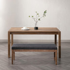 chairus Linen Upholstered Entryway Bench Dining Table Benches Farmhouse Shoe Bench Seat for Hallway Bedroom End of Bed Vintage 45.5" Wooden Leg Benches for Kitchen Restaurant Window, Charcoal