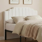 Queen Headboard, Beige Upholstered Headboard for Bed, No Assembly