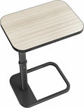 Driftwood Grey TV Tray Table, Adjustable Height & Rounded Metal Corners, Snack Table for Couch, Sofa, Bed, Chair, Living Room, C Shaped End Side Table for Eating, Dinner or Laptop, Small Spaces