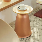Home Office Furniture Round End Table,Accent Ideal for Any Room, Sofa Couch Side Living, Bed Tables Nightstand Bedroom, with Wood Tabletop and Metal Structure for Home Decor