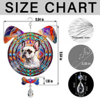 French Bulldog Dog Ears Wind Spinner, French Bulldog Wind Spinner Hanging for Yard and Garden