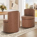 Faux Leather Rolling Dining Chairs with Casters Set of 2, Modern Upholstered Kitchen & Dining Room Comfortable Decorative Chairs, for Bedroom Reading Room Living, Dark Brown