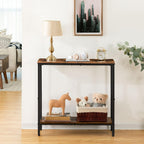 HOOBRO 29.5" L Narrow Console Table, 8.7" D Small Entryway Table | Sofa Table Behind Couch with 2-Tier Storage Display Shelves for Hallway, Foyer, Living Room, Bedroom