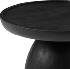 Modway Holloway Solid Mango Wood Side End Table in Black – Contemporary Wooden Accent Table for Living Room – Small Round Plant Stand or Pedestal Drink Table