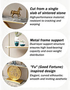 Modern Entryway Table Behind Couch Table | Sintered Stone Tabletop with Metal Base, Long Sofa Table for Living Room Entrance Hallway(Gold-A,120x30x80cm)
