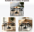 Table with 4 Chairs for Small Spaces, Pedestal Base Table | Easy Maintenance，UV Protection，Single-pedestal square dining table，Stackable for Easy Storage