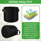 50 Pack 10 Gallon Plant Grow Bags, Breathable Felt Non-Woven Aeration Fabric Plant Grow Pots, Garden Planting Containers for Nursery Vegetable Flower Grow Bags with Handles (15.7x11.8inch)