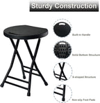 COOZMENT Folding Stool with Handle, Folding Chair,Folding Bar Stool with Non-Slip Feet,Indoor and Outdoor Foldable Stool for Adults(13"×11.5"×18")